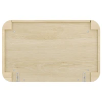 HOMCOM Coiffeuse Murale Moderne avec Miroir Rond et Tiroir Dissimulé, pour Chambre, Petit Espace, 60 x 38 x 18 cm, Chêne(m-12)