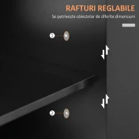 HOMCOM Carucior de bucatarie cu sertar pentru condimente si dulapior din lemn negru(m-6)