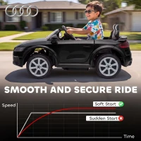 AIYAPLAY 12V Audi TT RS Licensed Electric Car, Electric Ride On Toy with Remote Control, Dual Motors, 4-Wheel Suspension, Black(m-6)