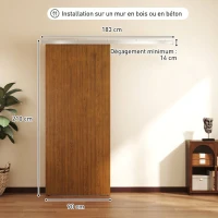HOMCOM Porte Coulissante 90 x 210 cm Porte avec Kit de Quincaillerie Moderne Rail Silencieux Surface en PVC Imperméable Marron(m-3)