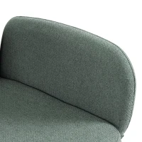 HOMCOM Swivel Accent Chair, Upholstered Linen-Look Armchair with Curved Backrest, Wrapped Armrests for Living Room, Light Green(m-11)