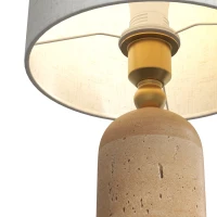 HOMCOM Vintage tafellamp E27 met stoffen kap en snoerschakelaar, 48 cm, beige(m-13)