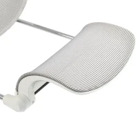 HOMCOM Chaise Bureau Ergonomique Inclinable en Maille, Support Lombaire, Appui-Tête, Accoudoirs Relevables, 62x66x126cm, Gris(m-11)