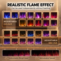 HOMCOM 40" Electric Fireplace Insert, 3-Sided Freestanding/Wall Recessed Electric Fire Heater with Adjustable Flame, 1800W(m-5)