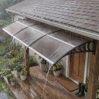 Outsunny Front Door Canopy, Outdoor Awning, Rain Shelter, 303 x 96cm , Brown(m-10)