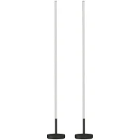 HOMCOM Lot de 2 Lampadaires d'Angle LED 1450lm Lampe d'Angle Dimmable 150cm 3 Niveaux de Luminosité Interrupteur au Pied Noir(m-1)