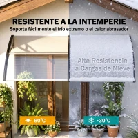 Outsunny Tejadillo de Protección 200x96x27 cm Marquesina Exterior para Puertas y Ventanas contra Sol y Lluvia Transparente(m-6)