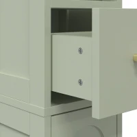 HOMCOM 185 cm Tall Bathroom Cabinet with Arched Doors - Light Green(m-13)