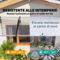 Outsunny Tettoia Moderna in Policarbonato, Alluminio e PP per Balconi, Finestre e Porte, 303x96x27 cm, Nera e Trasparente(m-6)