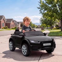 AIYAPLAY 12V Audi TT RS Licensed Electric Car, Electric Ride On Toy with Remote Control, Dual Motors, 4-Wheel Suspension, Black(m-14)