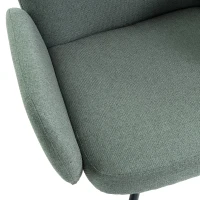 HOMCOM Swivel Accent Chair, Upholstered Linen-Look Armchair with Curved Backrest, Wrapped Armrests for Living Room, Light Green(m-13)