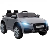 AIYAPLAY 12V Audi TT RS Licensed Electric Car, Electric Ride On Toy with Remote Control, Dual Motors, 4-Wheel Suspension, Grey(m-1)