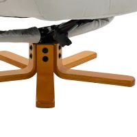 HOMCOM Fauteuil relax avec repose-pied, fauteuil de relaxation, dossier inclinable, assise rembourrée, 79x80x104cm, crème(m-9)