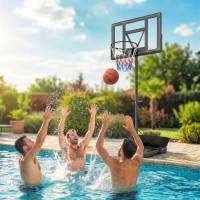 SPORTNOW Basketball Hoop Outdoor, 8-10ft Height Adjustable Basketball Hoop, Shock Absorbent Rim, Fillable Base, Youth and Adult(m-14)