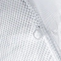 Outsunny Serre de jardin tunnel 9 m² 4 fenêtres, porte zippée enroulable châssis acier galvanisé, bâche PE 3 x 3 x 2 m blanc(m-10)