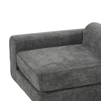 HOMCOM Modulaire hoek-slaapbank, omvormbaar, zacht design zonder harde randen, 76 cm zitdiepte, hoogdicht schuim, donkergrijs(m-13)