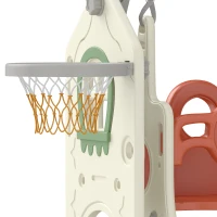 AIYAPLAY Toddler Slide and Swing Set, 6-in-1 Children Activity Centre Playground with Adjustable Swing Seat, Ladder, Cream(m-13)