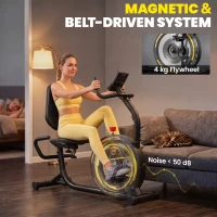SPORTNOW Recumbent Exercise Bike for Home, Indoor Stationary Bike for Seniors with App Connectivity, 0-100% Magnetic Resistance(m-6)