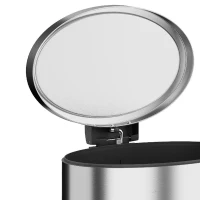 HOMCOM Pedaalemmer met soft-close deksel en uitneembare binnenemmer, 30L, zilver(m-12)