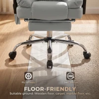 HOMCOM Fauteuil de Bureau Massant Vibrant et Chauffant, Chaise Bureau Ergonomique en PU, Dossier Inclinable, Appuie-Tête, Gris(m-8)