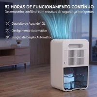 HOMCOM Desumidificador 0,4 L/Dia para 15 m², Depósito 1,2 L, Luz RGB, Temporizador 12 h, Ecrã LED, Preto(m-6)