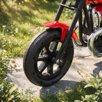 AIYAPLAY Motocicletă Electrică pentru Copii BMW R18 12V, cu Baterie Litiu, 3-8 Ani, Roți Ajutătoare Detașabile, Far, Muzică, Roșie(m-9)