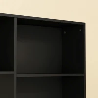 HOMCOM Modern Corner Computer Desk, L Shaped Desk with Monitor Stand and Storage Shelves for Home Office, Bedroom, Black(m-11)
