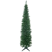HOMCOM Weihnachtsbaum künstliche Künstliche Tanne Christbaum, inkl Ständer Weihnachtsstern 2,1 m, Grün(m-11)