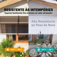 Outsunny Marquesa Exterior para Portas e Janelas 303x96x27 cm com Barra de Liga de Alumínio PP Policarbonato Castanho(m-6)