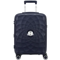HOMCOM Maleta de Cabina 18" Ligera y Rígida con Puerto USB Cerradura TSA y 4 Ruedas Dobles Giratorias Azul(m-11)