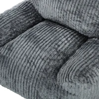 HOMCOM Vloerfauteuil voor volwassenen, grote cloud lounge zonder frame, met rugsteun en armleuningen, geen montage, grijs(m-11)