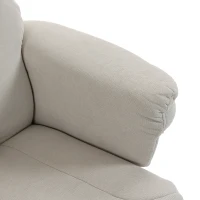 HOMCOM Fauteuil relax avec repose-pied, fauteuil de relaxation, dossier inclinable, assise rembourrée, 79x80x104cm, crème(m-7)