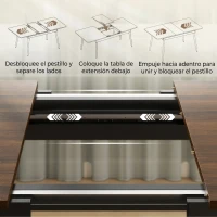 HOMCOM Mesa de Comedor Extensible para 4-6 Personas Estilo Industrial Esquinas Redondeadas 130-160x85x75 cm Nogal(m-5)
