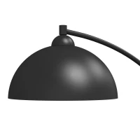 HOMCOM Lampadaire en C, Lampe Sur Pied Salon 178H cm, Abat‑Jour Réfléchissant, Interrupteur au Pied, Base en Marbre, Noir(m-10)