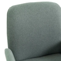 HOMCOM Swivel Accent Chair, Upholstered Linen-Look Armchair with Curved Backrest, Wrapped Armrests for Living Room, Light Green(m-10)