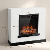 HOMCOM Șemineu Electric cu Suport TV 50", Efect Flacără 3D LED, 900/1800 W, Alb(m-3)
