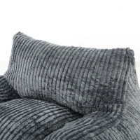 HOMCOM Vloerfauteuil voor volwassenen, grote cloud lounge zonder frame, met rugsteun en armleuningen, geen montage, grijs(m-12)