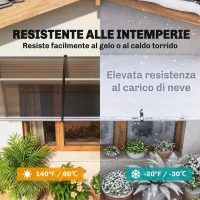 Outsunny Pensilina da Esterno per Finestre e Porte, in Policarbonato e Alluminio, 303x100x26cm - Marrone(m-6)