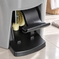 HOMCOM Balai Serpillière et Seau avec Essoreur, Balai Rond à 2 Compartiments, Réservoir 20 L, Tête Rotative à 360°, Gris Foncé(m-13)