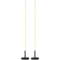 HOMCOM Lot de 2 Lampadaires d'Angle LED 1450lm Lampe d'Angle Dimmable 150cm 3 Niveaux de Luminosité Interrupteur au Pied Noir(m-18)