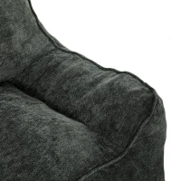 HOMCOM Vloerstoel met poef, frameloze cloud-fauteuil van chenille, met rugleuning en armleuningen(m-11)