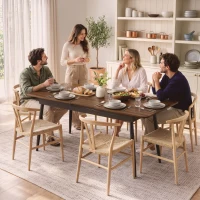 HOMCOM Mesa de Comedor Extensible para 4-6 Personas Estilo Industrial Esquinas Redondeadas 130-160x85x75 cm Nogal(m-9)