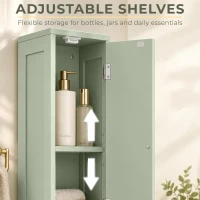 HOMCOM 185 cm Tall Bathroom Cabinet with Arched Doors - Light Green(m-6)