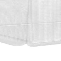 Outsunny Serre de jardin tunnel 9 m² 4 fenêtres, porte zippée enroulable châssis acier galvanisé, bâche PE 3 x 3 x 2 m blanc(m-13)