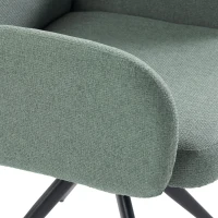 HOMCOM Swivel Accent Chair, Upholstered Linen-Look Armchair with Curved Backrest, Wrapped Armrests for Living Room, Light Green(m-12)