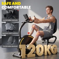 SPORTNOW Recumbent Exercise Bike for Home, Indoor Stationary Bike for Seniors with App Connectivity, 0-100% Magnetic Resistance(m-7)