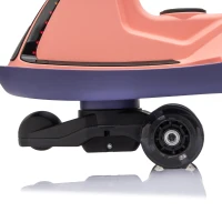 AIYAPLAY 12V Electric Wiggle Car, 2-In-1 Kids Ride On Toy with 2 Speeds, Soft Start, PU Wheels, RGB Lights, Up to 60 kg, Pink(m-11)