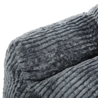 HOMCOM Vloerfauteuil voor volwassenen, grote cloud lounge zonder frame, met rugsteun en armleuningen, geen montage, grijs(m-10)