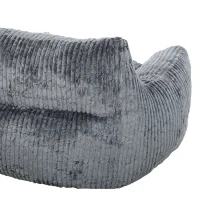 HOMCOM Vloerfauteuil voor volwassenen, grote cloud lounge zonder frame, met rugsteun en armleuningen, geen montage, grijs(m-13)