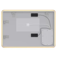HOMCOM Miroir Salle de Bain Bluetooth avec Éclairage LED 100x70cm, Dimmable 3 Couleurs, Interrupteur Tactile, Anti-Buée, Noir(m-14)